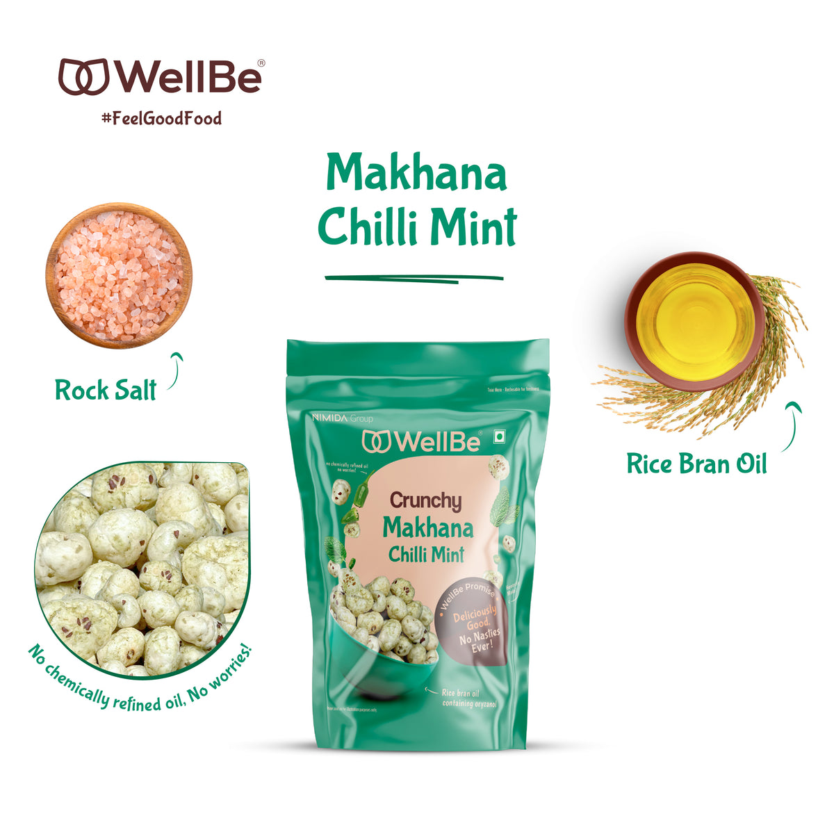 WellBe Makhana Chilli Mint 50g