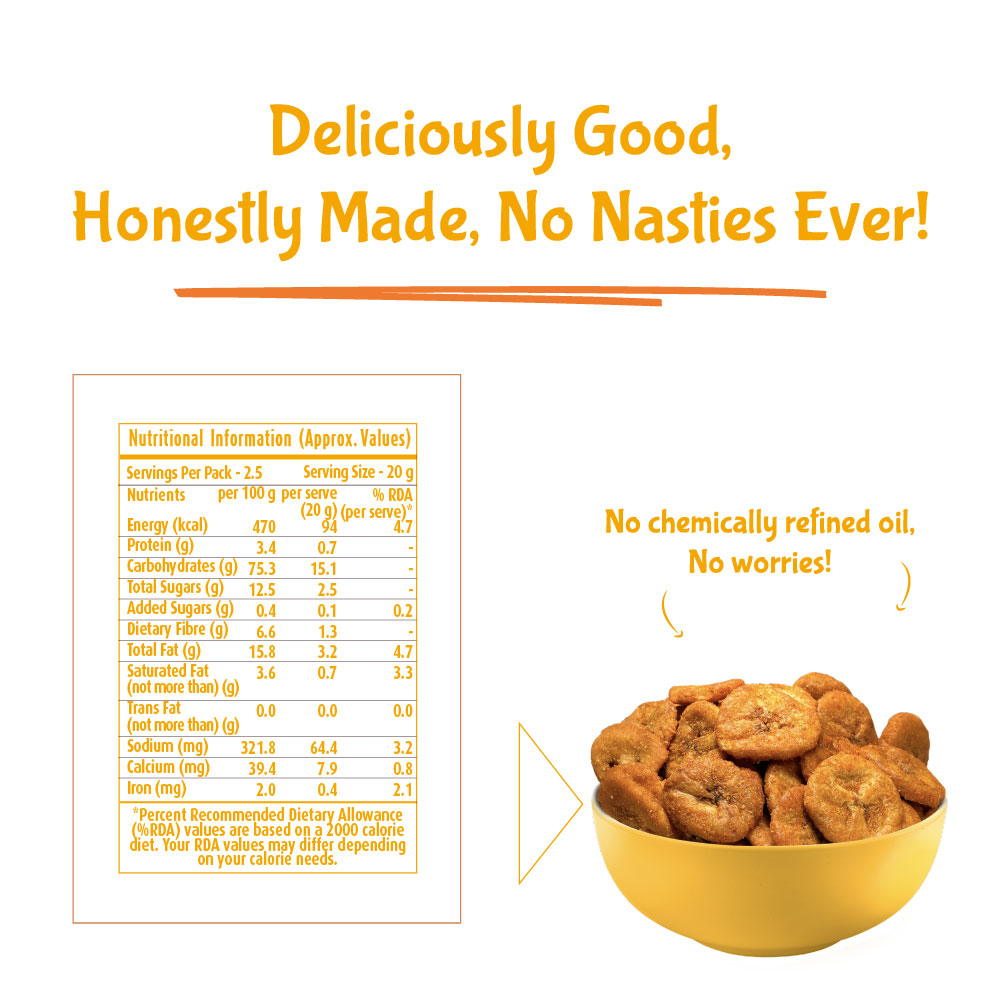 WellBe Vacuum Cooked Ripe Banana Chips 50g