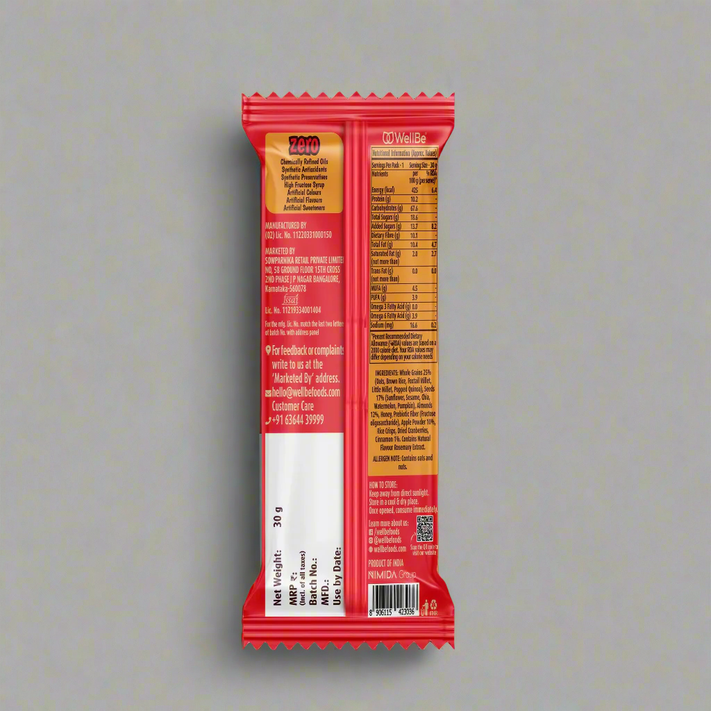 WellBe Wholesome Apple and Cinnamon Bar 32g