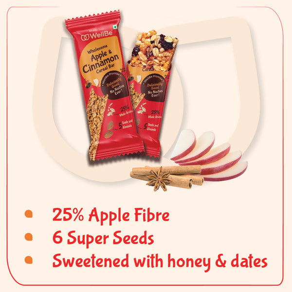 WellBe Wholesome Apple and Cinnamon Bar 32g