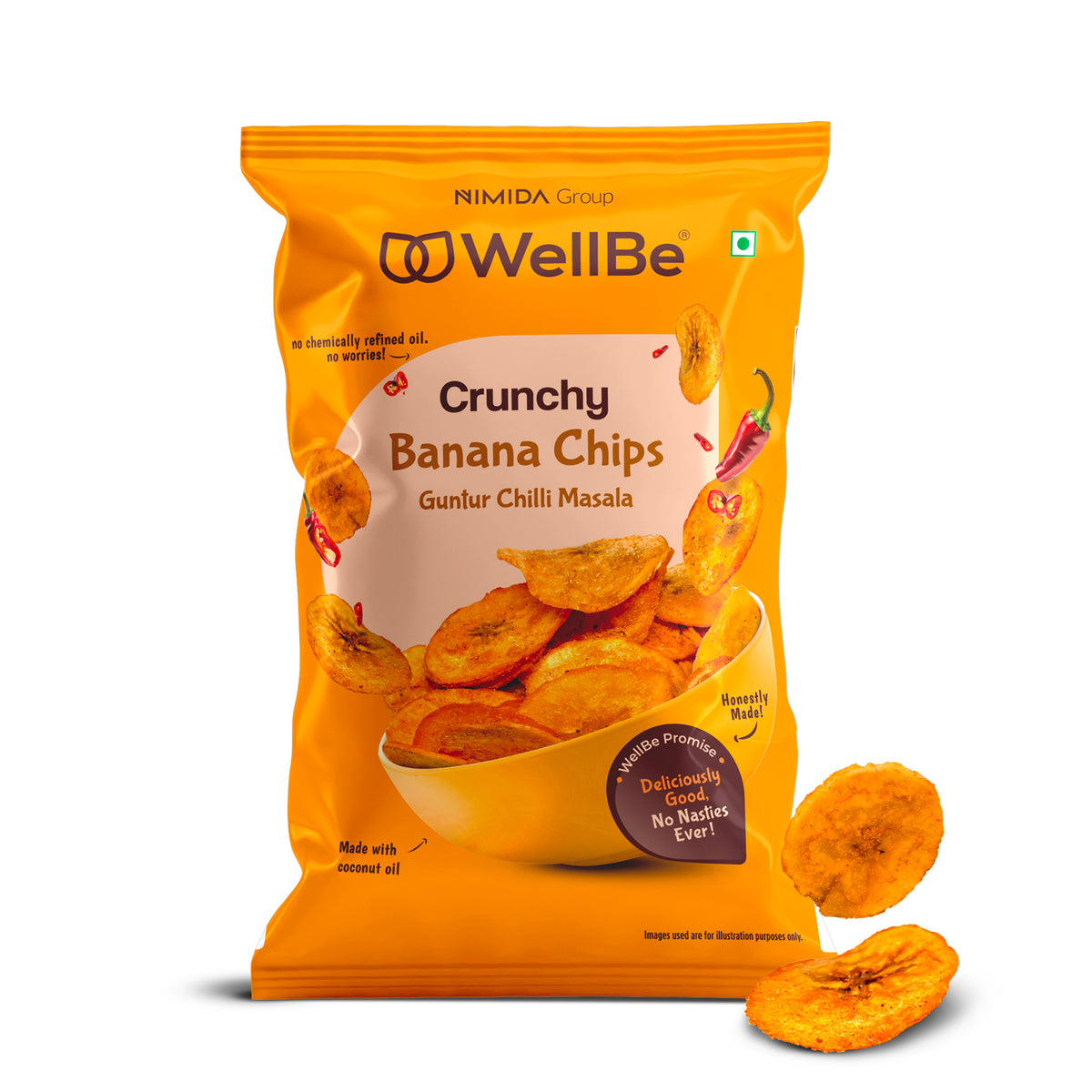 WellBe Banana Chips Guntur Chilli Masala 80g