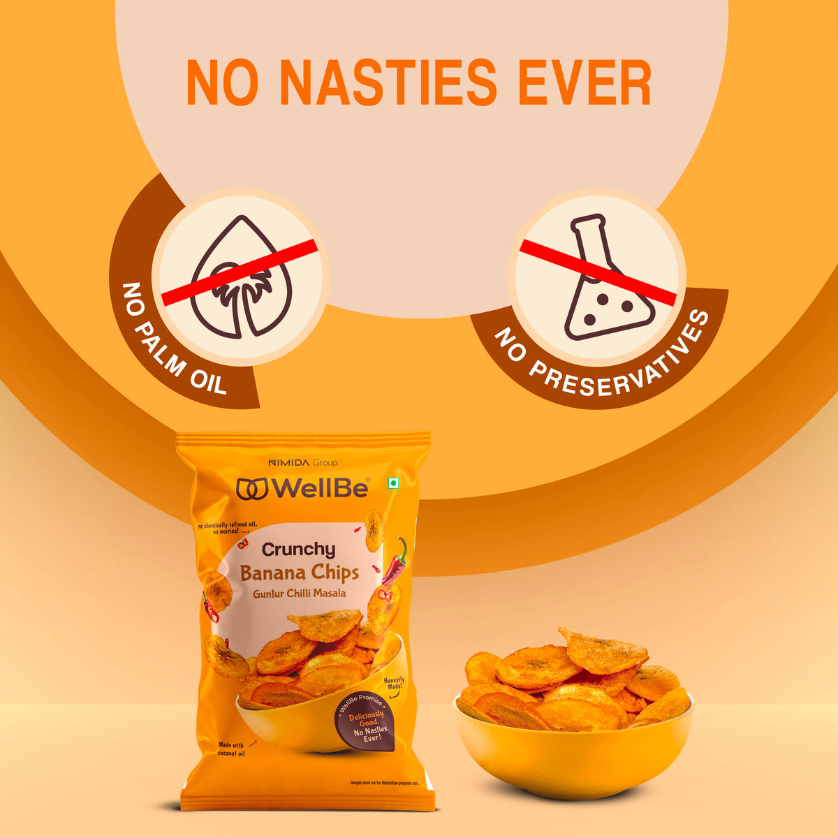 WellBe Banana Chips Guntur Chilli Masala 80g