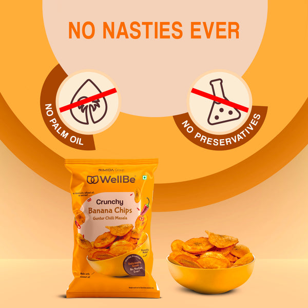 WellBe Banana Chips Guntur Chilli Masala 80g