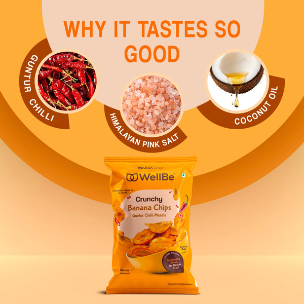 WellBe Banana Chips Guntur Chilli Masala 80g