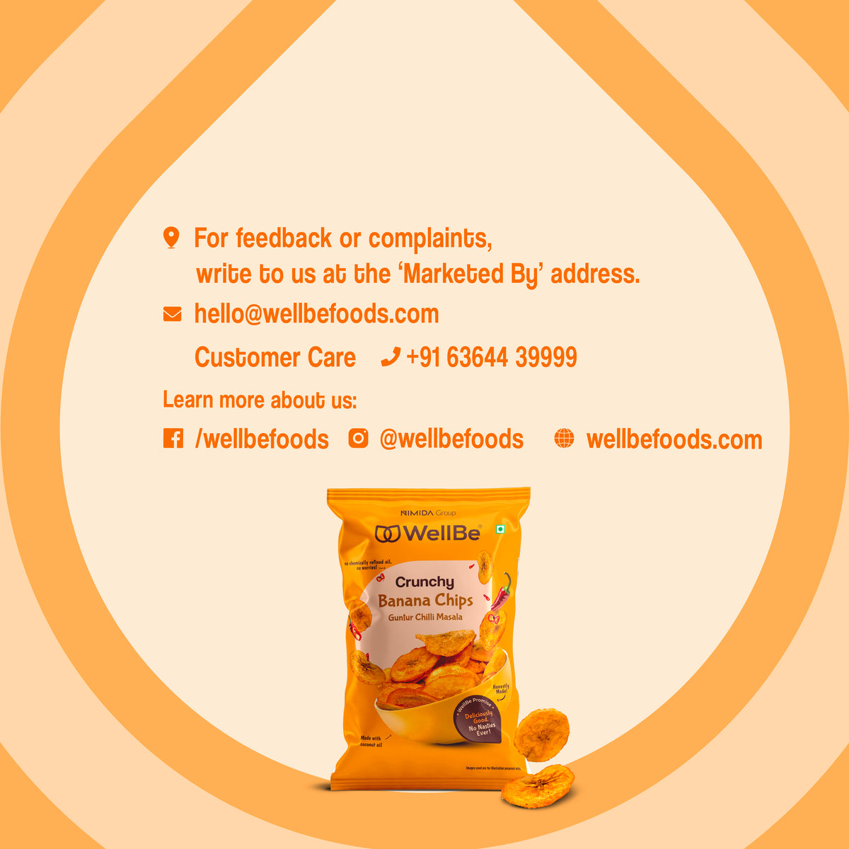 WellBe Banana Chips Guntur Chilli Masala 80g