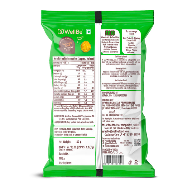WellBe Banana Chips Himalayan Pink Salt 80g