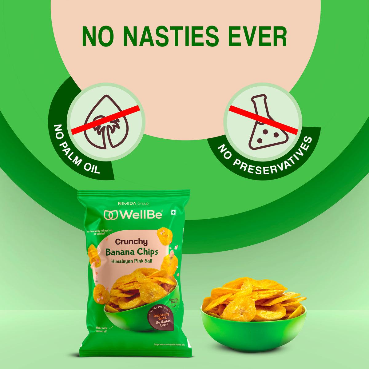 WellBe Banana Chips Himalayan Pink Salt 80g
