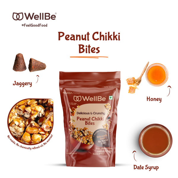 WellBe Peanut Chikki bites (pack of 2x135g)