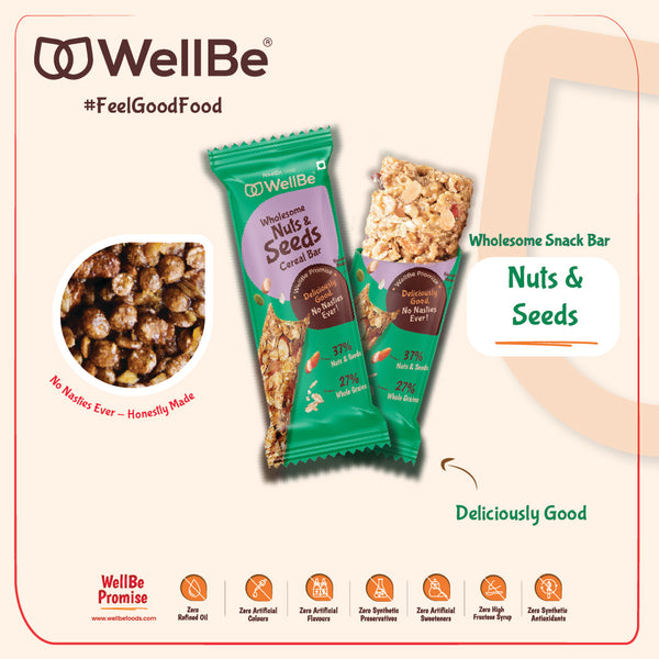 WellBe Wholesome Nuts and Seeds Bar 32g