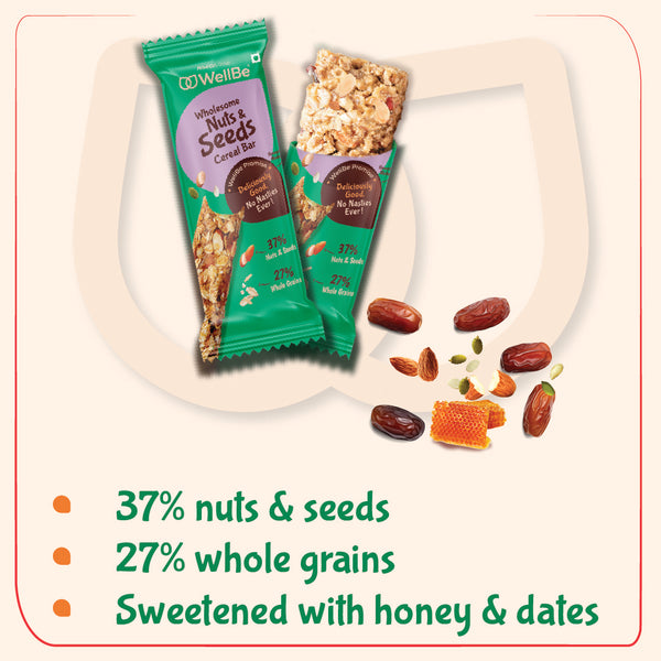WellBe Wholesome Nuts and Seeds Bar 32g