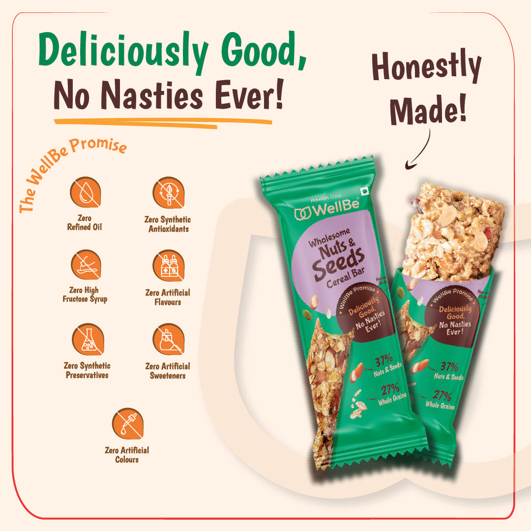 WellBe Wholesome Nuts and Seeds Bar 32g