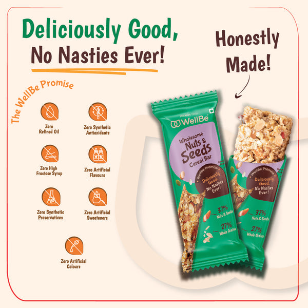 WellBe Wholesome Nuts and Seeds Bar 32g