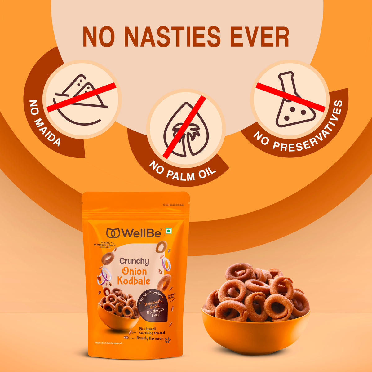 WellBe Onion Kodbale 120g