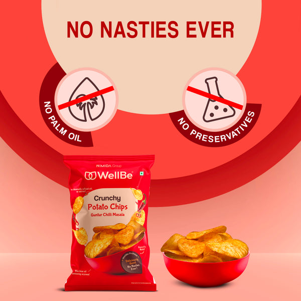 WellBe Potato Chips Guntur Chilli Masala 80g