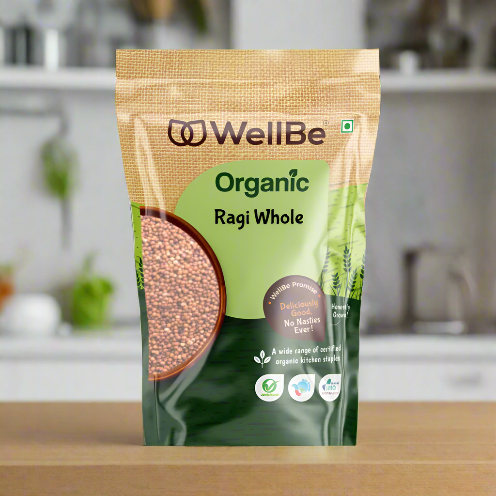 Organic Ragi WellBe Organic Ragi Whole 1Kg – WellBeFoods