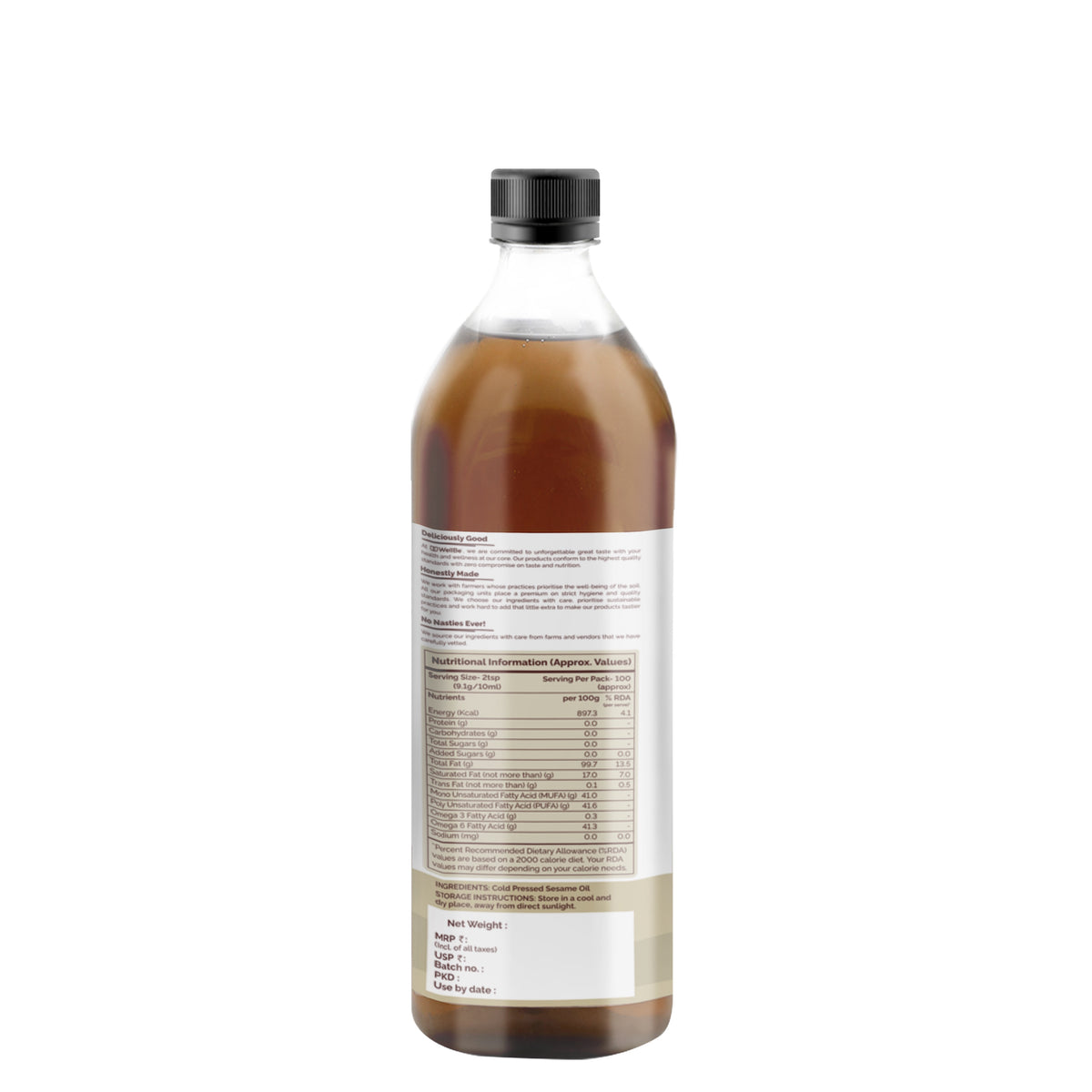 WellBe Natural Sesame Oil 1ltr