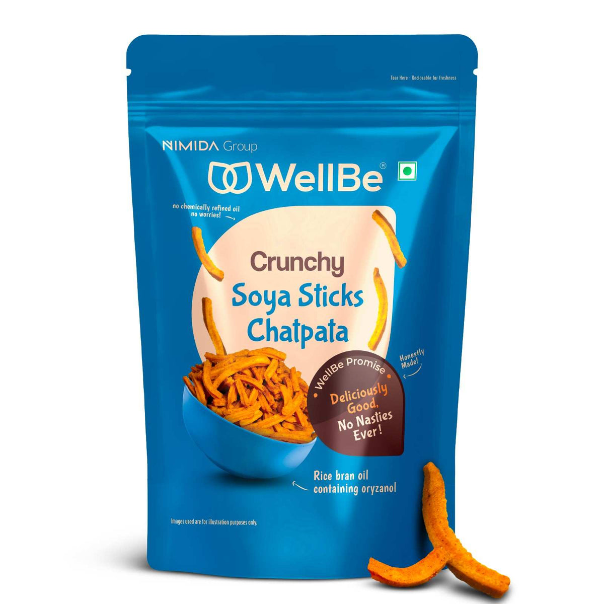 WellBe Soya Sticks Chatpata 110g