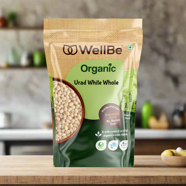 WellBe Organic Urad White Whole 500gm