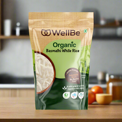 WellBe Organic Basmathi White Rice 1 kg