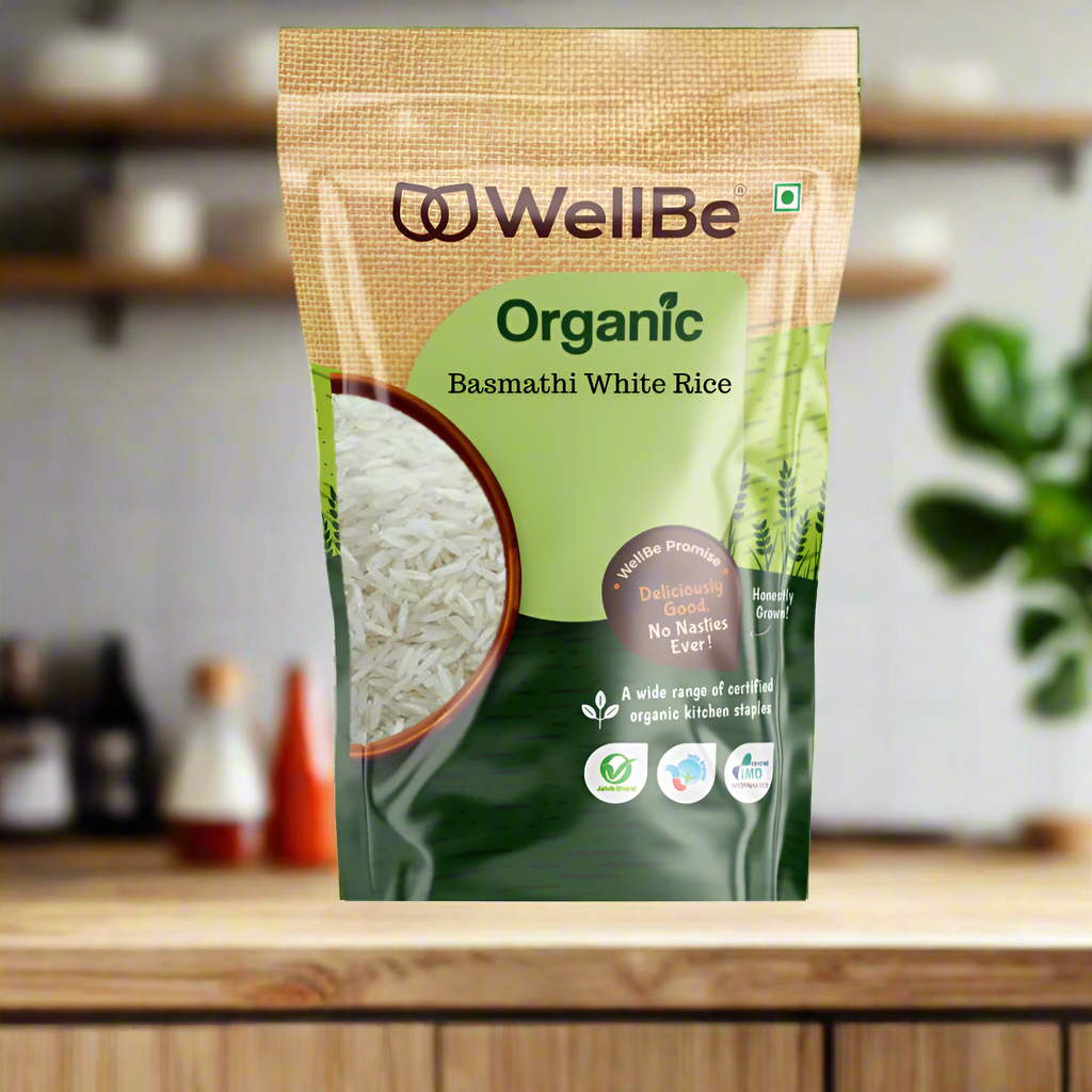 WellBe Organic Basmathi White Rice 1 kg