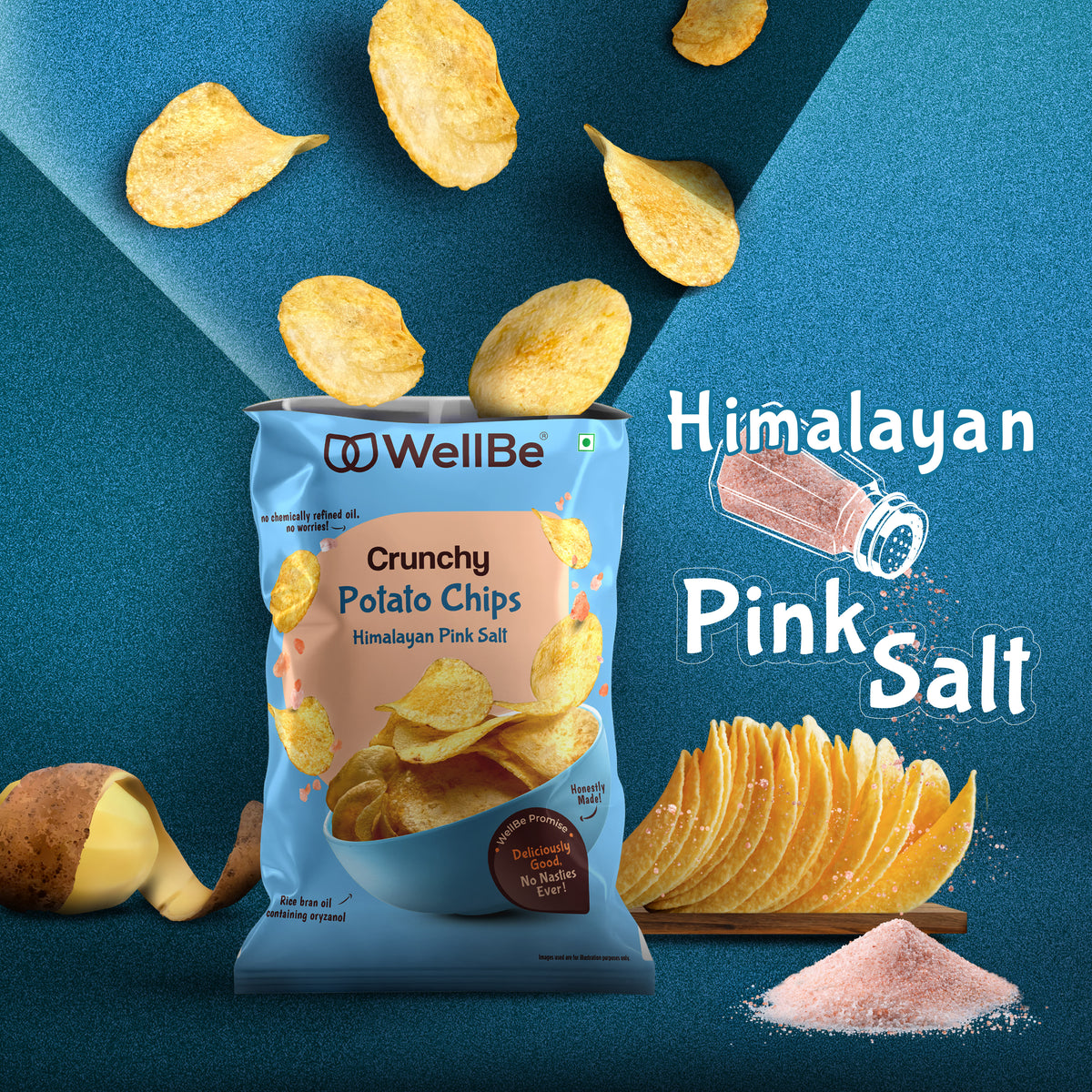 WellBe Potato Chips Himalayan Pink Salt 80g