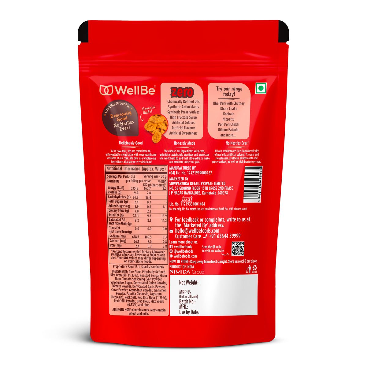 WellBe Tomato Chakli 110g