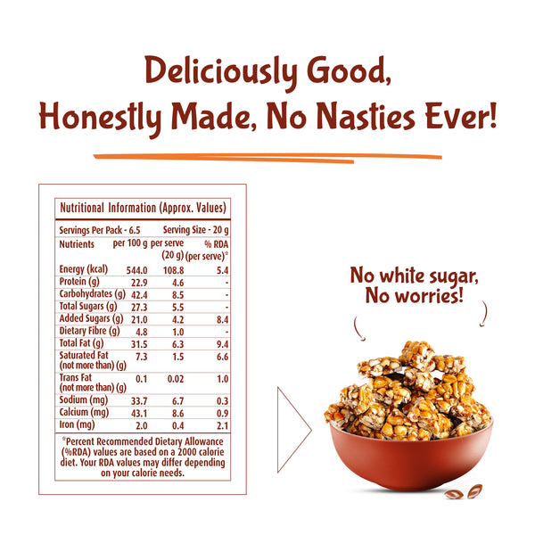WellBe Peanut Chikki bites (pack of 2x135g)