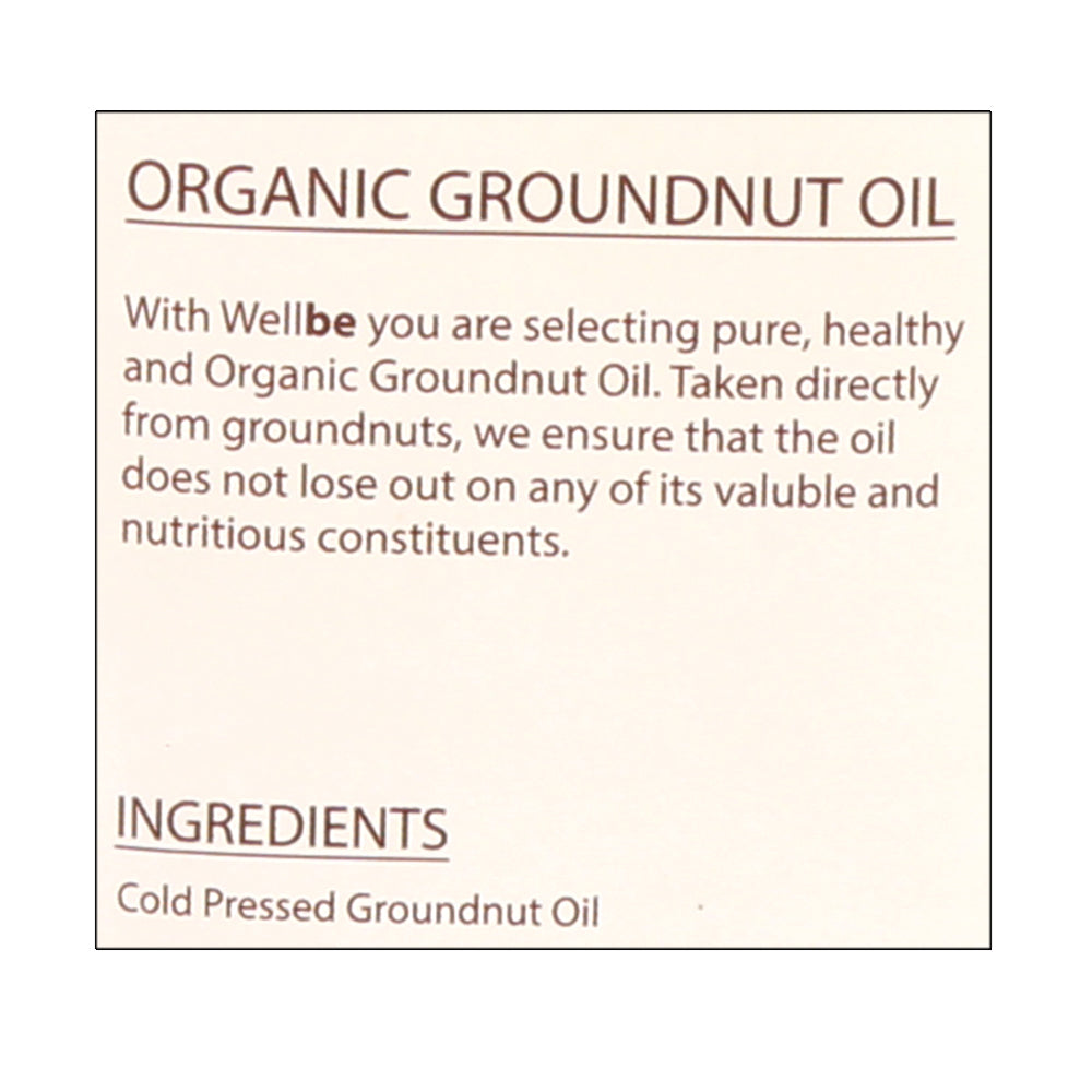 WellBe Organic Groundnut Oil 1 ltr