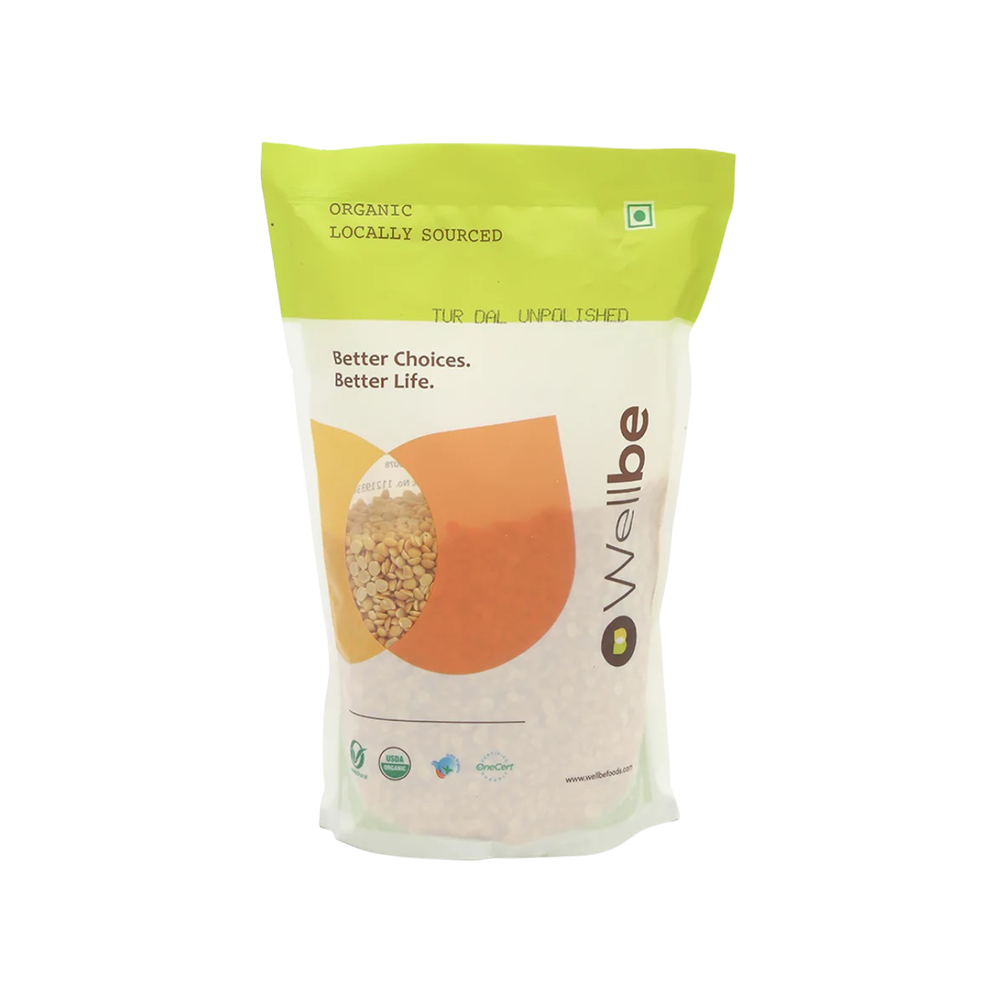 WellBe Organic Tur Dal Unpolished 1 kg